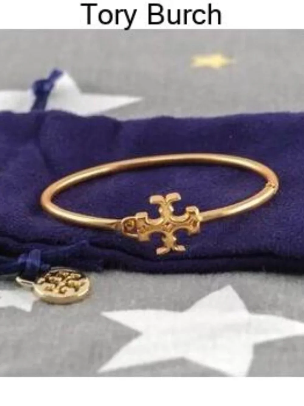 Tory Burch Eleanor Hinged Cuff Bracelet in Tory Gold (Brand New)